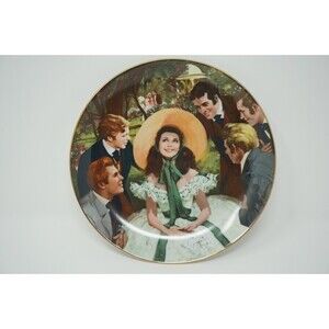 Vintage Collector‎ Plate GWTW Scarlett & Her Suitors Original Box & COA 1988